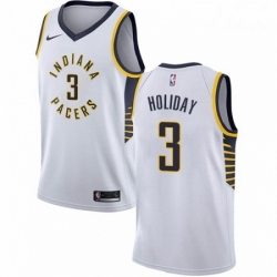 Mens Nike Indiana Pacers 3 Aaron Holiday Swingman White NBA Jersey Association Edition 