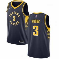 Mens Nike Indiana Pacers 3 Joe Young Swingman Navy Blue Road NBA Jersey Icon Edition