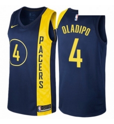 Mens Nike Indiana Pacers 4 Victor Oladipo Swingman Navy Blue NBA Jersey City Edition 
