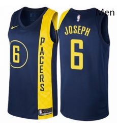 Mens Nike Indiana Pacers 6 Cory Joseph Authentic Navy Blue NBA Jersey City Edition 
