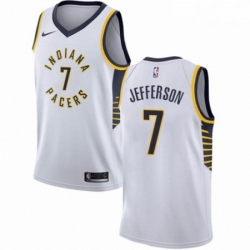 Mens Nike Indiana Pacers 7 Al Jefferson Authentic White NBA Jersey Association Edition