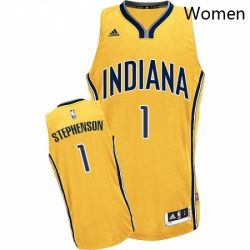 Womens Adidas Indiana Pacers 1 Lance Stephenson Swingman Gold Alternate NBA Jersey 