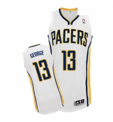 Womens Adidas Indiana Pacers 13 Paul George Authentic White Home NBA Jersey