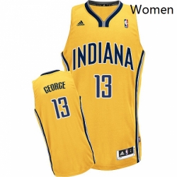 Womens Adidas Indiana Pacers 13 Paul George Swingman Gold Alternate NBA Jersey