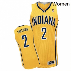Womens Adidas Indiana Pacers 2 Darren Collison Authentic Gold Alternate NBA Jersey 