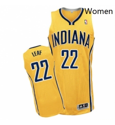 Womens Adidas Indiana Pacers 22 T J Leaf Authentic Gold Alternate NBA Jersey 