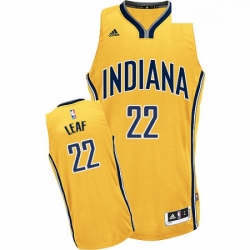 Womens Adidas Indiana Pacers 22 T J Leaf Swingman Gold Alternate NBA Jersey 
