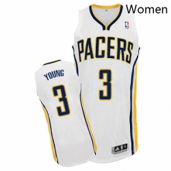 Womens Adidas Indiana Pacers 3 Joe Young Authentic White Home NBA Jersey