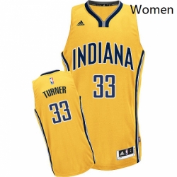 Womens Adidas Indiana Pacers 33 Myles Turner Swingman Gold Alternate NBA Jersey