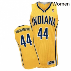 Womens Adidas Indiana Pacers 44 Bojan Bogdanovic Authentic Gold Alternate NBA Jersey 