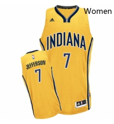 Womens Adidas Indiana Pacers 7 Al Jefferson Authentic Gold Alternate NBA Jersey