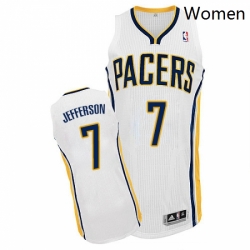 Womens Adidas Indiana Pacers 7 Al Jefferson Authentic White Home NBA Jersey