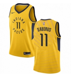 Womens Nike Indiana Pacers 11 Domantas Sabonis Swingman Gold NBA Jersey Statement Edition 