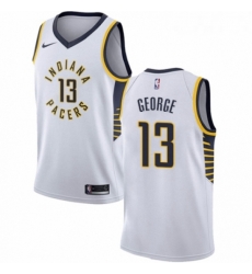 Womens Nike Indiana Pacers 13 Paul George Authentic White NBA Jersey Association Edition