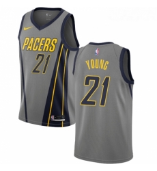 Womens Nike Indiana Pacers 21 Thaddeus Young Swingman Gray NBA Jersey City Edition