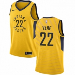 Womens Nike Indiana Pacers 22 T J Leaf Authentic Gold NBA Jersey Statement Edition 