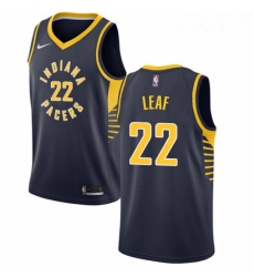Womens Nike Indiana Pacers 22 T J Leaf Authentic Navy Blue Road NBA Jersey Icon Edition 