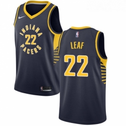 Womens Nike Indiana Pacers 22 T J Leaf Swingman Navy Blue Road NBA Jersey Icon Edition 
