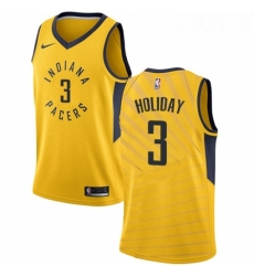 Womens Nike Indiana Pacers 3 Aaron Holiday Swingman Gold NBA Jersey Statement Edition 