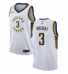 Womens Nike Indiana Pacers 3 Aaron Holiday Swingman White NBA Jersey Association Edition 