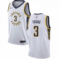 Womens Nike Indiana Pacers 3 Joe Young Authentic White NBA Jersey Association Edition