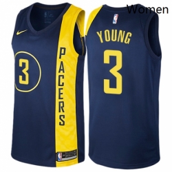 Womens Nike Indiana Pacers 3 Joe Young Swingman Navy Blue NBA Jersey City Edition