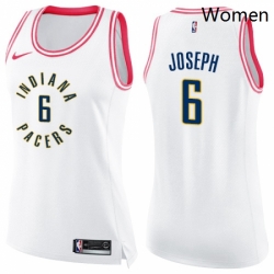 Womens Nike Indiana Pacers 6 Cory Joseph Swingman WhitePink Fashion NBA Jersey 