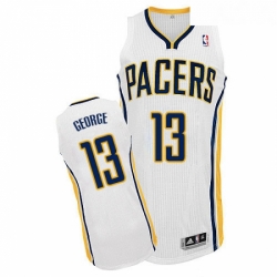 Youth Adidas Indiana Pacers 13 Paul George Authentic White Home NBA Jersey