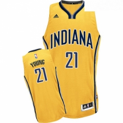 Youth Adidas Indiana Pacers 21 Thaddeus Young Swingman Gold Alternate NBA Jersey