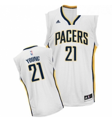 Youth Adidas Indiana Pacers 21 Thaddeus Young Swingman White Home NBA Jersey