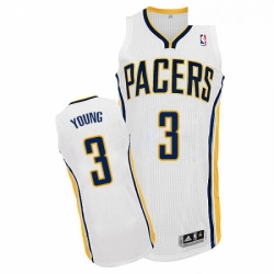 Youth Adidas Indiana Pacers 3 Joe Young Authentic White Home NBA Jersey