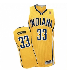 Youth Adidas Indiana Pacers 33 Myles Turner Authentic Gold Alternate NBA Jersey