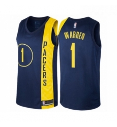 Youth Indiana Pacers 1 TJ Warren Swingman Navy Blue Basketball Jersey City Edition 