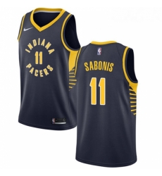 Youth Nike Indiana Pacers 11 Domantas Sabonis Authentic Navy Blue Road NBA Jersey Icon Edition 