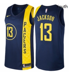 Youth Nike Indiana Pacers 13 Mark Jackson Swingman Navy Blue NBA Jersey City Edition