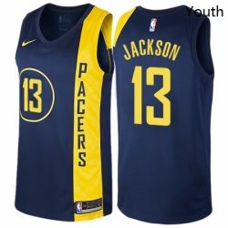 Youth Nike Indiana Pacers 13 Mark Jackson Swingman Navy Blue NBA Jersey City Edition