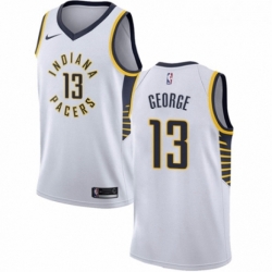 Youth Nike Indiana Pacers 13 Paul George Swingman White NBA Jersey Association Edition