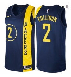 Youth Nike Indiana Pacers 2 Darren Collison Swingman Navy Blue NBA Jersey City Edition 