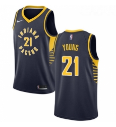 Youth Nike Indiana Pacers 21 Thaddeus Young Authentic Navy Blue Road NBA Jersey Icon Edition