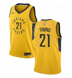 Youth Nike Indiana Pacers 21 Thaddeus Young Swingman Gold NBA Jersey Statement Edition