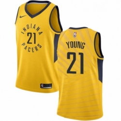 Youth Nike Indiana Pacers 21 Thaddeus Young Swingman Gold NBA Jersey Statement Edition