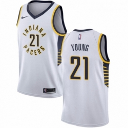 Youth Nike Indiana Pacers 21 Thaddeus Young Swingman White NBA Jersey Association Edition