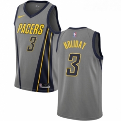 Youth Nike Indiana Pacers 3 Aaron Holiday Swingman Gray NBA Jersey City Edition 