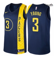 Youth Nike Indiana Pacers 3 Joe Young Swingman Navy Blue NBA Jersey City Edition