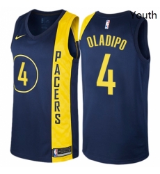 Youth Nike Indiana Pacers 4 Victor Oladipo Swingman Navy Blue NBA Jersey City Edition 