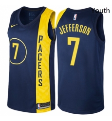 Youth Nike Indiana Pacers 7 Al Jefferson Swingman Navy Blue NBA Jersey City Edition