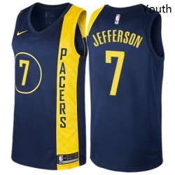 Youth Nike Indiana Pacers 7 Al Jefferson Swingman Navy Blue NBA Jersey City Edition
