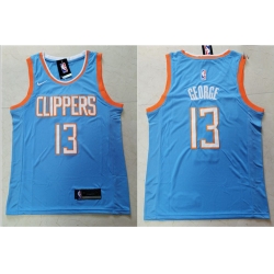 Clippers 13 Paul George Light Blue City Edition Nike Swingman Jersey