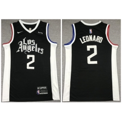 Men Los Angeles Clippers 2 Kawhi Leonard Black 2021 City Edition Nike Swingman
