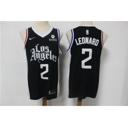 Men Los Angeles Clippers 2 Kawhi Leonard Black 2021 City Edition Nike Swingman Jersey